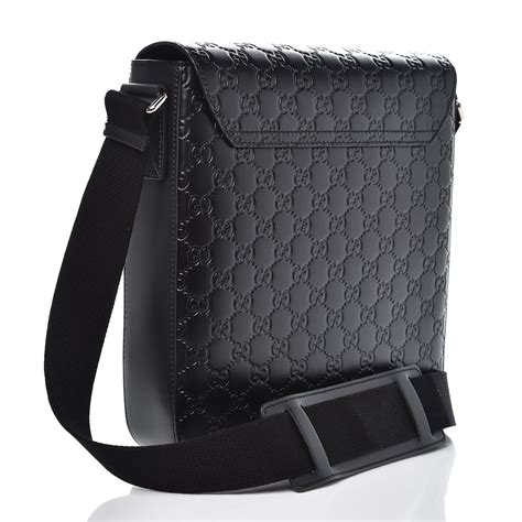 gucci black messenger bag mens|guccissima small messenger bag new.